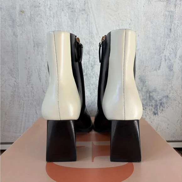 Gianni Bini Black and Cream Heeled Boots - Picture 6 of 8